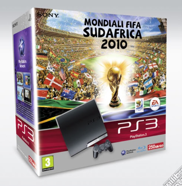 Playstation 3 250 GB + FIFA World Cup videogame di PS3