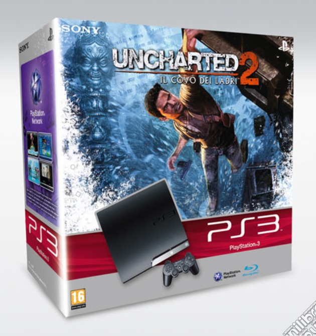 Playstation 3 250 Gb + Uncharted 2 videogame di PS3
