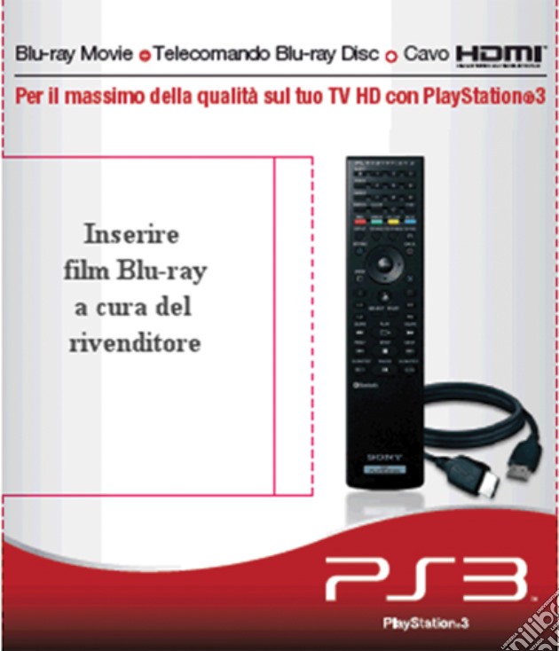 PS3 Sony Peripheral Pack Remote+Cavo videogame di PS3