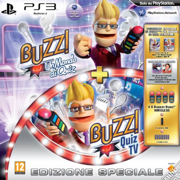 Buzz Quiz TV Spec Ed + Mondo Quiz+ Wrlss videogame di PS3
