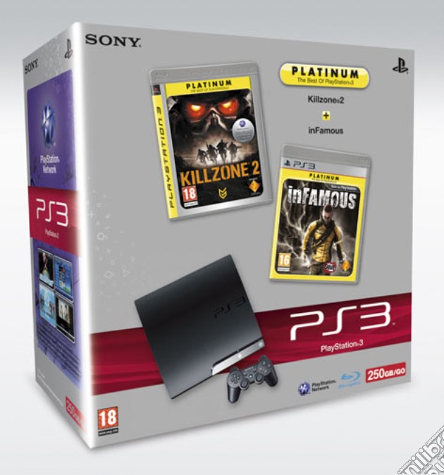 Playstation 3 250 Gb + Infamous+Killzone videogame di PS3