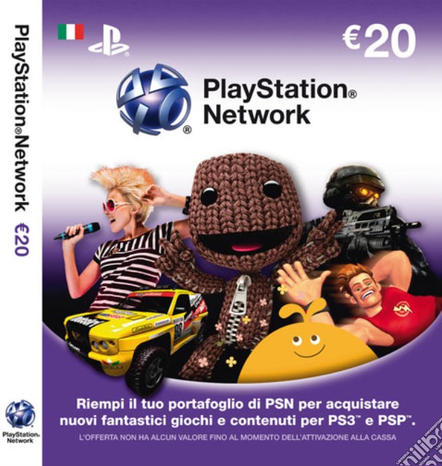 PS3 PSP Cards PSN Sony 20 Euro videogame di PS3