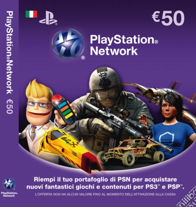 PS3 PSP Cards PSN Sony 50 Euro videogame di NDS