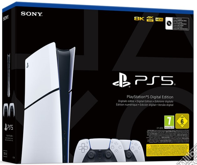 PlayStation 5 Digital Edition D Slim + 2 DualSense White videogame di ACC