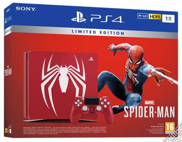 PS4 1TB Limited Ed.+ Marvel's Spider-Man videogame di ACC