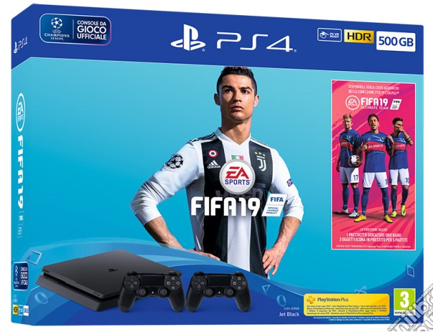 Ps4 500gb F + Fifa 19 + 2ds4 videogame di ACC