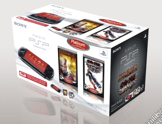 PSP 3000 + Tekken PLT + GOW videogame di PSP