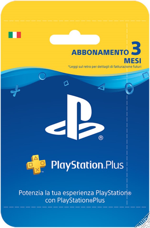 SONY PSN PS Plus Hanging Card 3 Mesi videogame di GOL