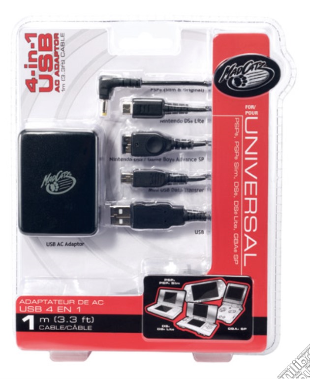 MAD CATZ 4 in 1 USB AC Adapter videogame di NDS