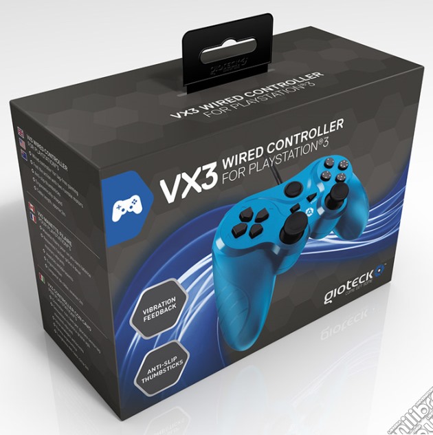 GIOTECK Controller Wired VX3 Blu PS3 videogame di ACC