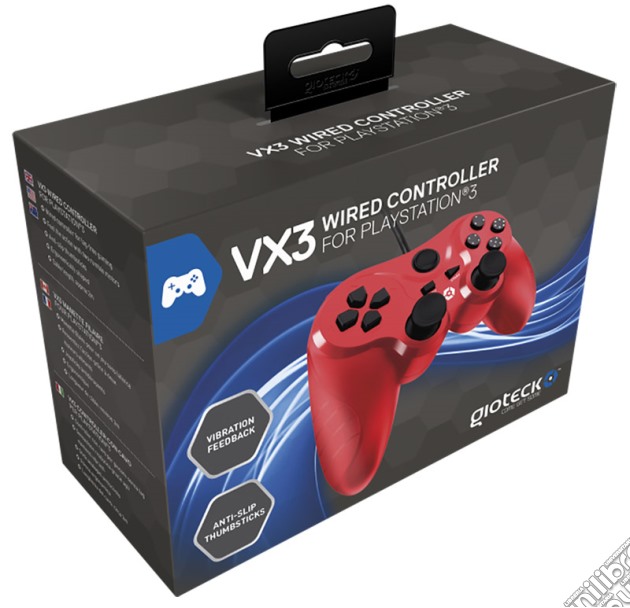GIOTECK Controller Wired VX3 Rosso PS3 videogame di ACC