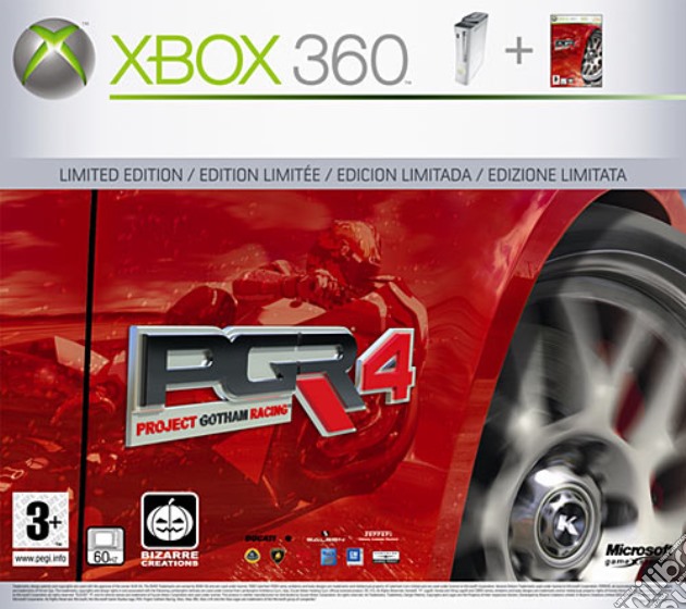 XBOX 360 Pro HDMI Project Gotham Racing4 videogame di X360