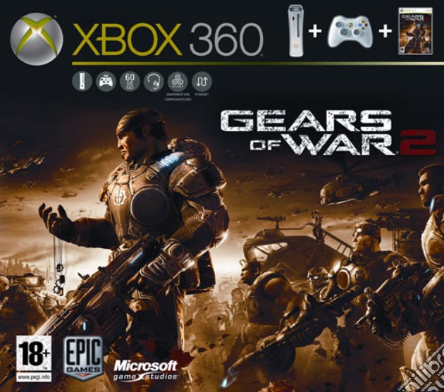 XBOX 360 Pro HDMI 60 GB Gears Of War 2 videogame di X360