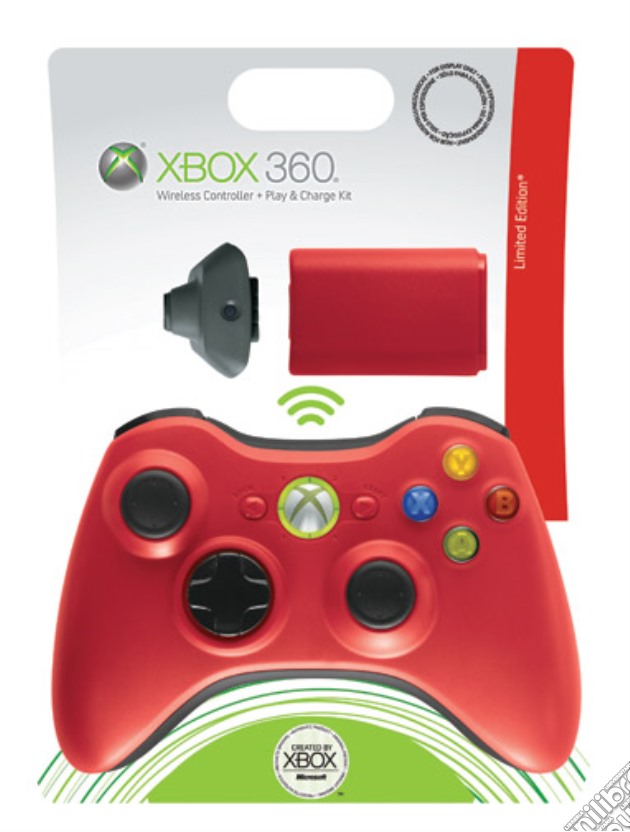 MICROSOFT X360 Con. Wless+PlayCharge Red videogame di X360