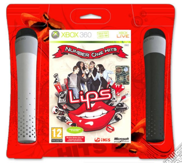 Lips Number One Hits + Microfoni videogame di X360