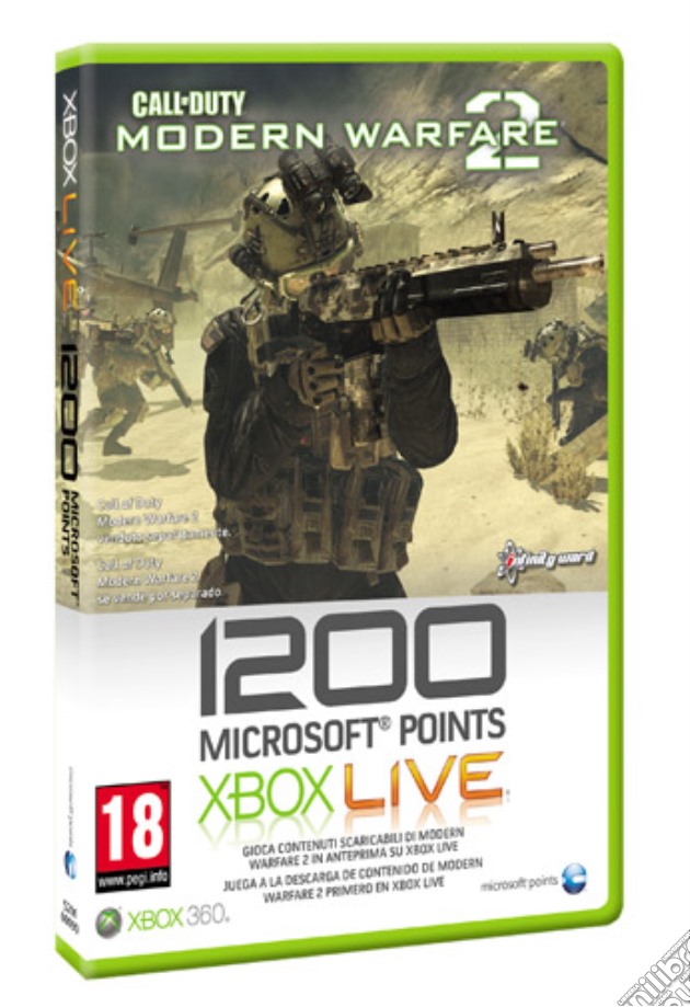 MICROSOFT X360 Live 1200 Point CODMW2 videogame di X360