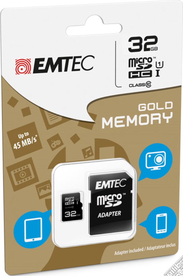 MicroSD + Adapter 32GB Gold(Smartph-Tab) videogame di HMEM