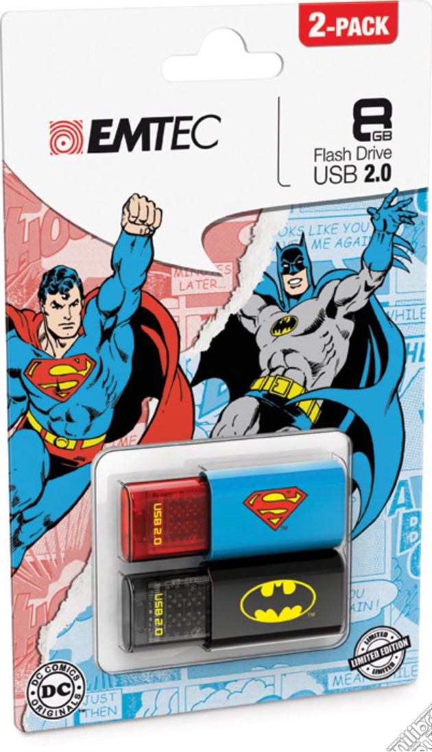 USB Key 8GB DC COMICS Batman+Superman 2D videogame di HMEM