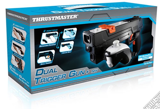 WII Dual Trigger Gun Black Version - THR videogame di WII