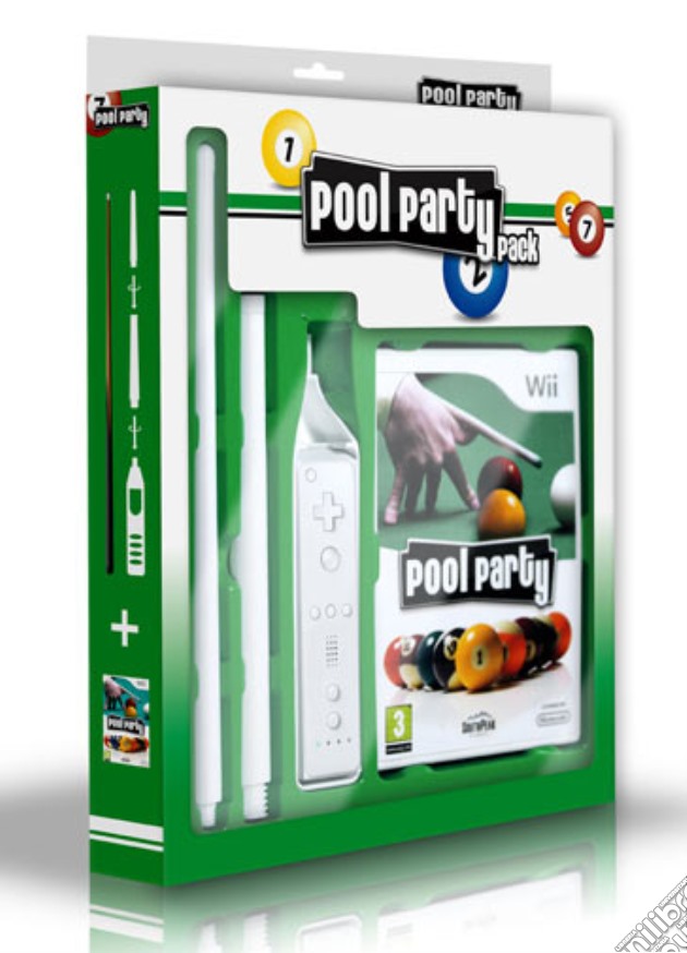 Pool Party + Stecca Da Biliardo videogame di WII