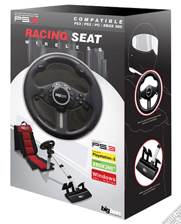 PS3 PC Racing Seat + Volante Bigben videogame di PS3
