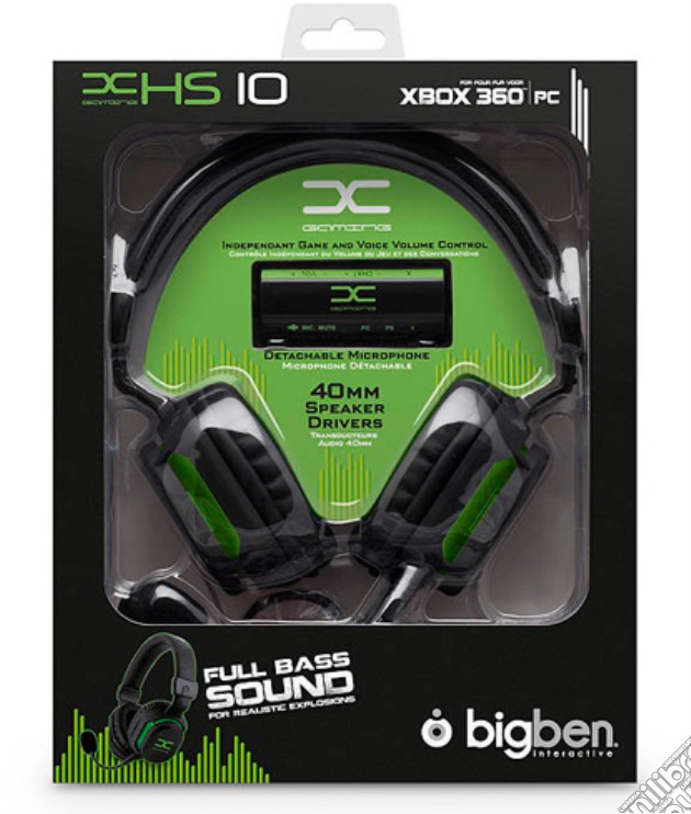 X360 Cuffia Gaming Headset+Mic Hs10 Bigb videogame di X360