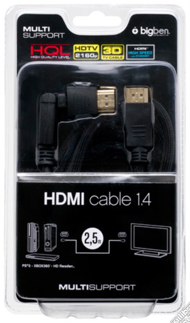 BB Cavo HDMI 1.4 2.5mt compatib. TV3d LX videogame di ACC