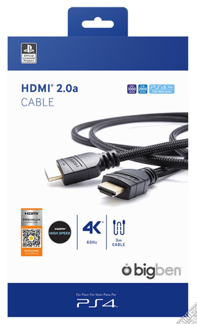 BB Cavo HDMI 2.0 3m Lic. Sony PS4 videogame di ACC