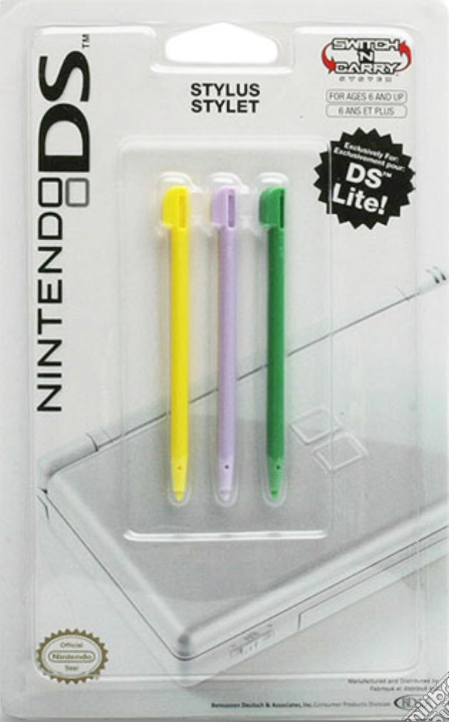 BD&A DS/NDS Lite 3 Pen Stylus videogame di NDS