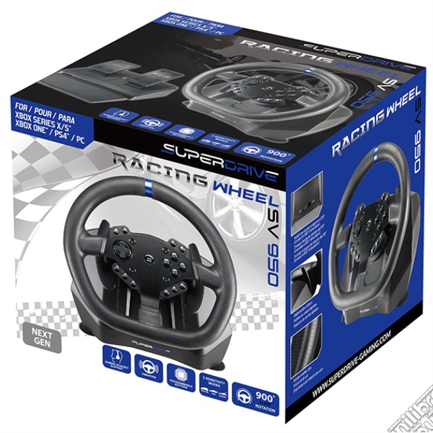 SUPERDRIVE Volante Racing Wheel SV950 XBX/PC/PS4/XONE videogame di ACC