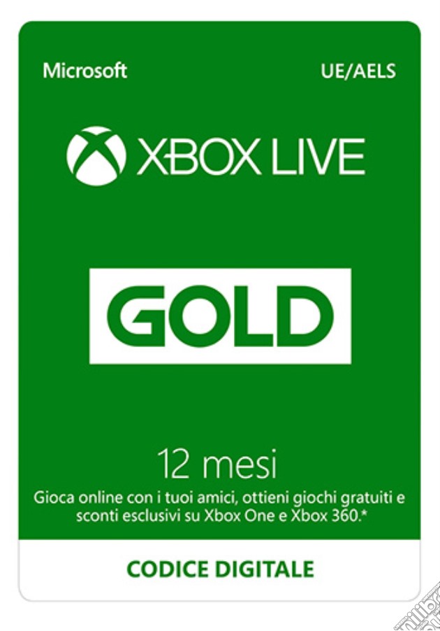 Microsoft XBOX 360 Gold 12 Mesi PIN videogame di DDAX