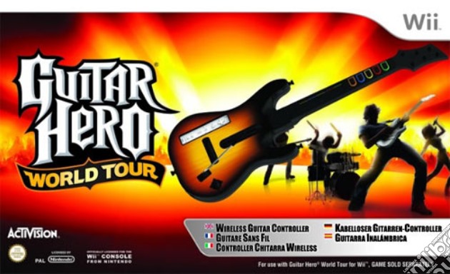 WII Guitar Hero World Tour Stand. Guitar videogame di WII