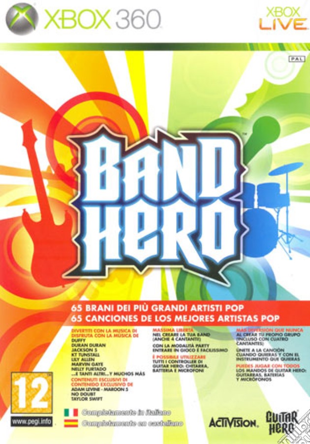Band Hero videogame di X360