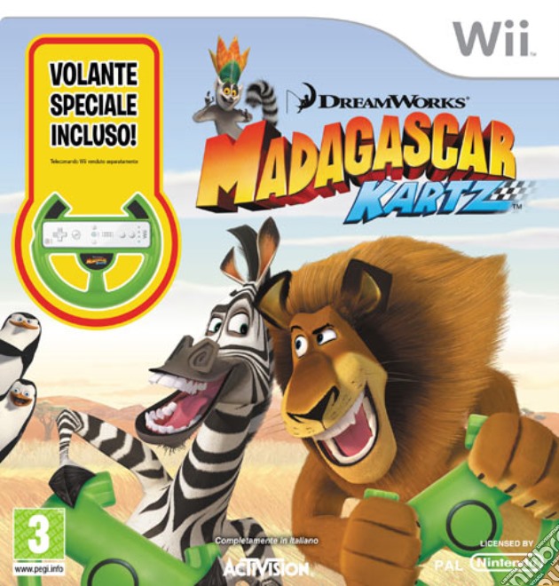 Madagascar Kartz With Steering Wheel videogame di WII