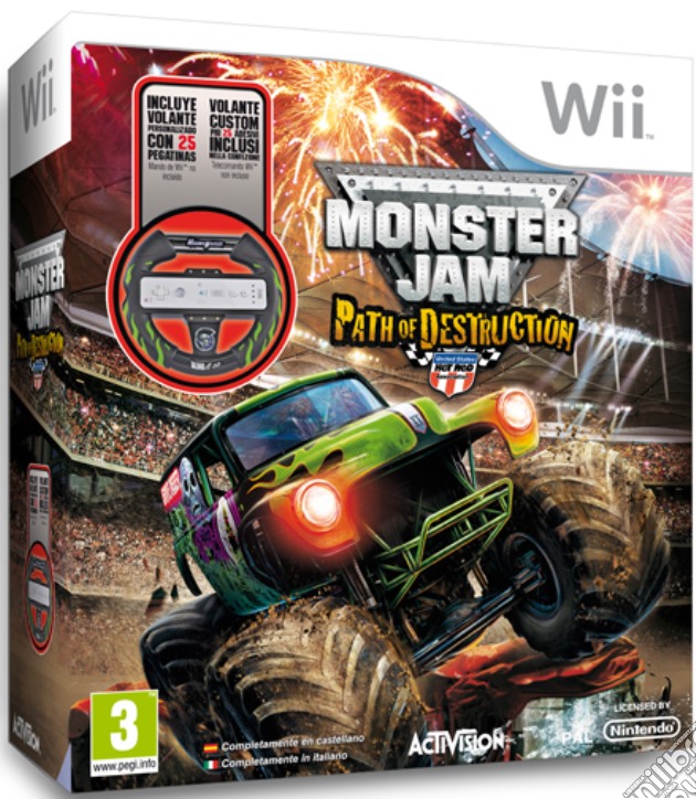 Monster Jam: Path of Destr. Wheel bundle videogame di WII