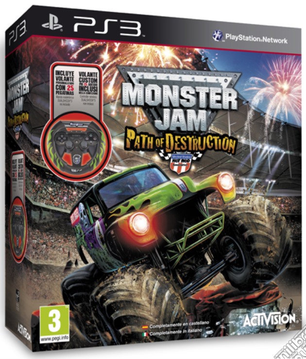 Monster Jam: Path of Destr Wheel bundle videogame di PS3