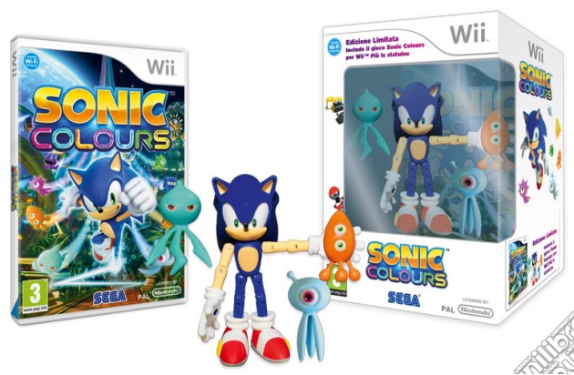 Sonic Colours + Action Figure videogame di WII