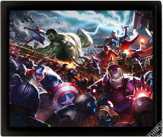 Quadro 3D Marvel Future Fight Heroes Assault videogame di GQ3D