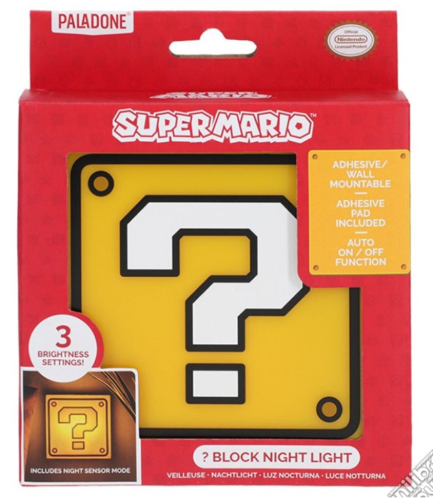Paladone Lampada Night Super Mario Question Block videogame di GLAM