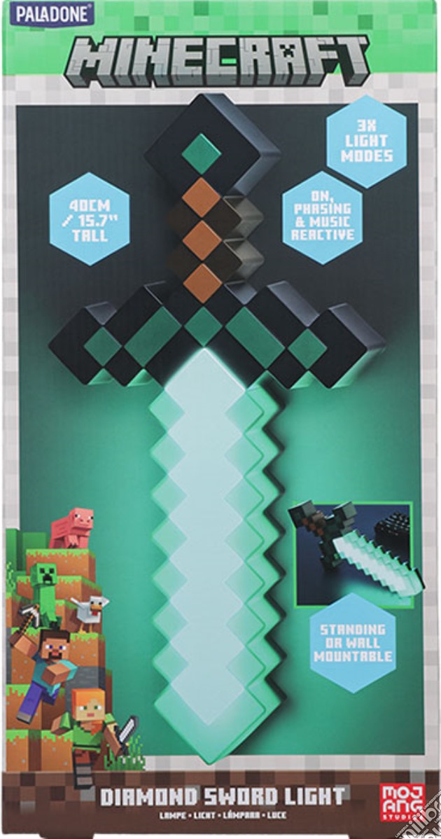 Paladone Lampada Minecraft Diamond Sword videogame di GLAM