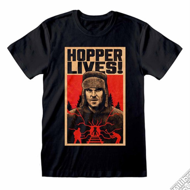 T-Shirt Stranger Things Hopper Lives S4 S videogame di TSH