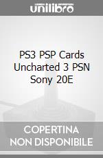 PS3 PSP Cards Uncharted 3 PSN Sony 20E videogame di NDS
