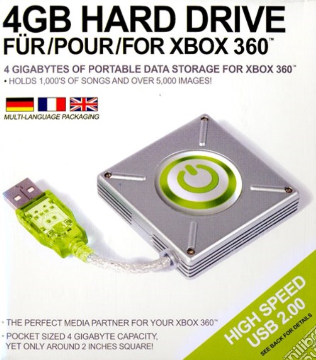 X360 Hard Drive 4 GB esterno DATEL videogame di X360