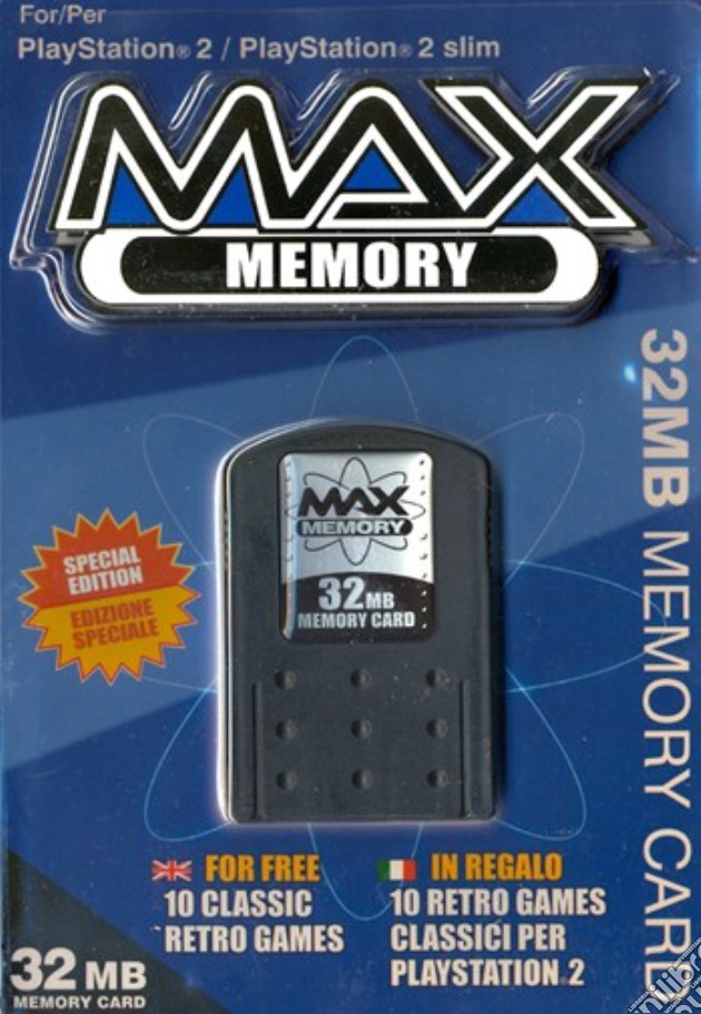 DATEL PS2 - Memory Max 32MB+CD 10 giochi videogame di PS2