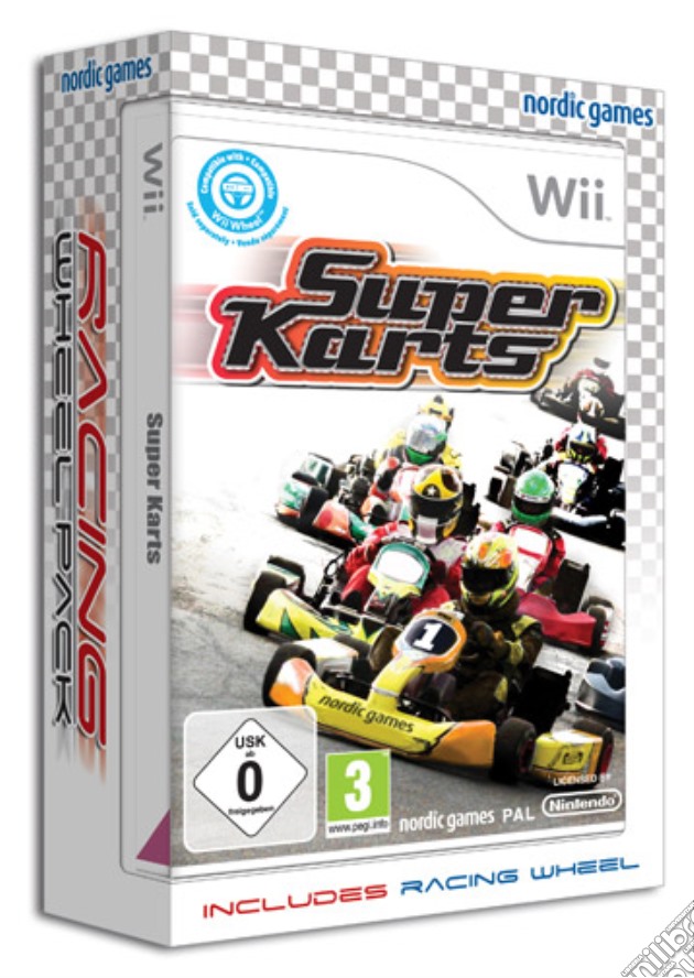 Super Kart Racer + volante videogame di WII