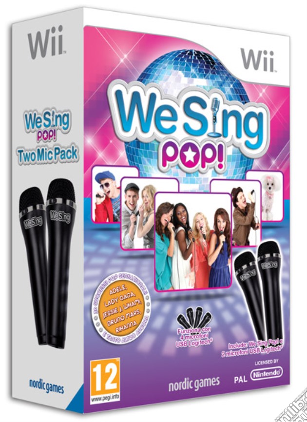 We Sing POP + 2 Microfoni videogame di WII