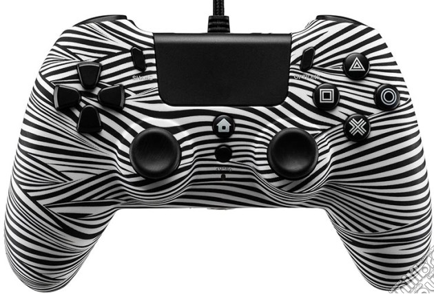QUBICK PS4 Controller Wired Black & White 2.0 videogame di ACC
