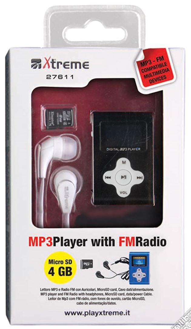 Lettore MP3 Radio FM+Memory 4GB Nero videogame di ACC