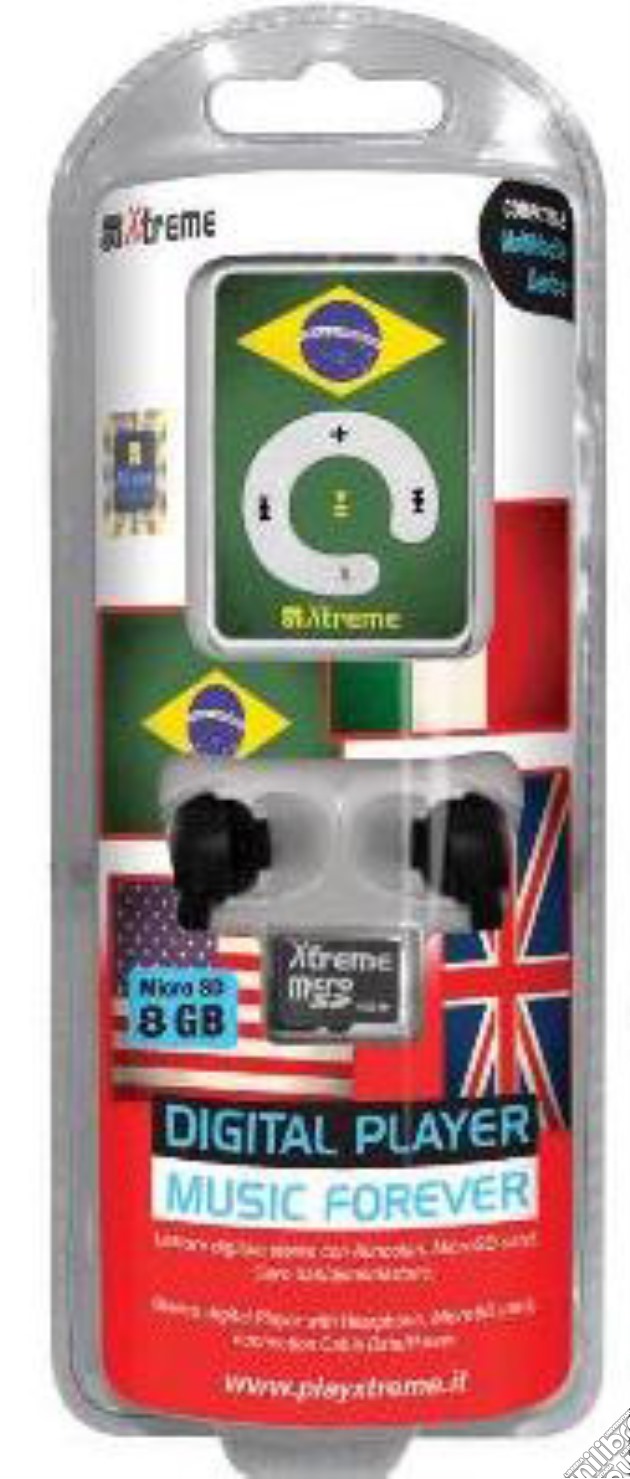 Lettore MP3 Brasil Flag + mem 8GB videogame di ACC