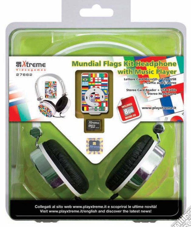 Cuffie audio + lettore MP3 Mundial Flag videogame di ACC